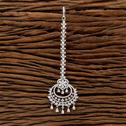 Cz Classic Tikka With Rhodium 2 Tone Plating