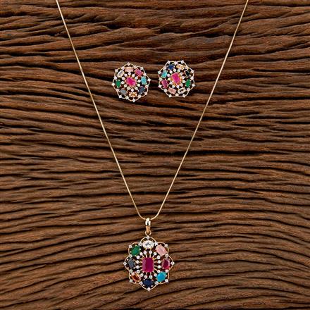 Cz Classic Pendant Set With 2 TonePlating