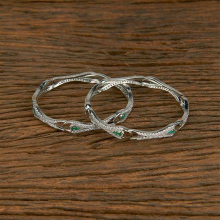 Cubic Zirconia Classic Bangles With Rhodium Plating