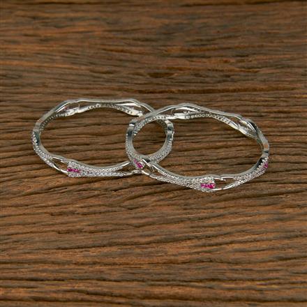 Cubic Zirconia Classic Bangles With Rhodium Plating