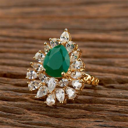 Cz Adjustable Ring With Gold Plating