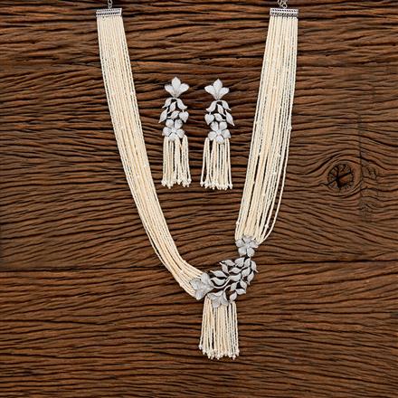 Cz Bandhai Mala Necklace With Rhodium Plating