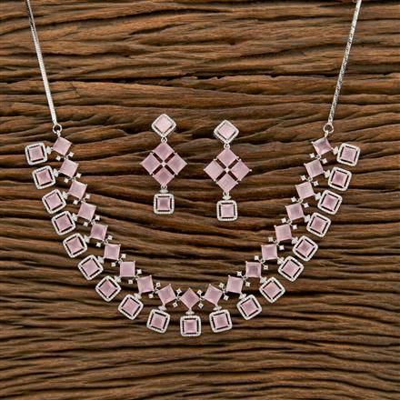 Cubic Zirconia Classic Necklace With Rhodium Plating