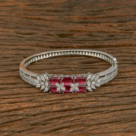 Cubic Zirconia Classic Kada With Rhodium Plating