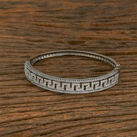 Cubic Zirconia Classic Kada With Black Rhodium Plating