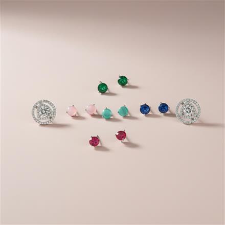 Cubic Zirconia Changeable Tops With Rhodium Plating