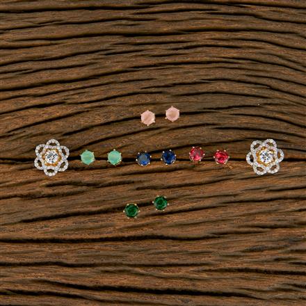 Cubic Zirconia Changeable Tops With 2 Tone Plating