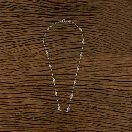 Cubic Zirconia Delicate Chain With Rhodium Gold Plating