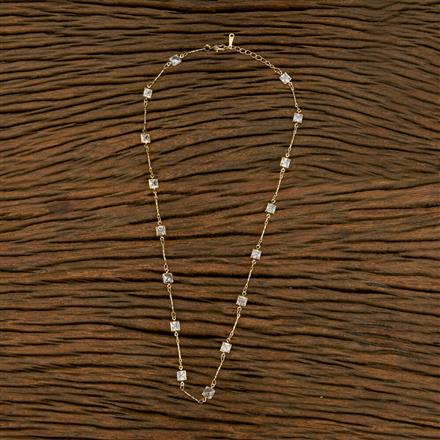 Cubic Zirconia Delicate Chain With Rhodium Gold Plating