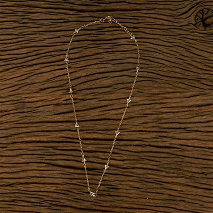 Cubic Zirconia Delicate Chain With Rhodium Gold Plating