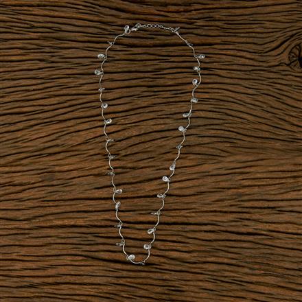 Cubic Zirconia Delicate Chain With Rhodium Gold Plating