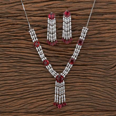 Cz Classic Necklace With Rhodium Plating