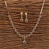 Cz Delicate Necklace With Rhodium 2 Tone Plating