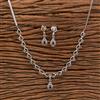 Cz Delicate Necklace With Rhodium 2 Tone Plating