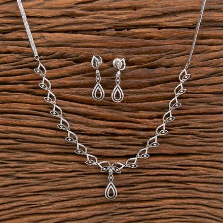 Cz Delicate Necklace With Rhodium 2 Tone Plating