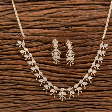 Cz Classic Necklace With Black Rhodium 2 Tone Plating