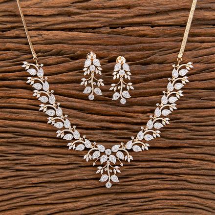 Cz Classic Necklace With Rhodium 2 Tone Plating