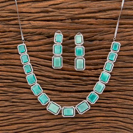 Cz Classic Necklace With Rhodium Plating