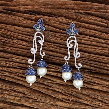 Cz Nano Stone Earring With Black Plating