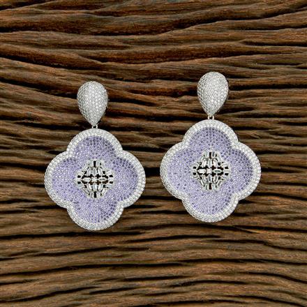 Cz Nano Stone Earring With Rhodium Plating
