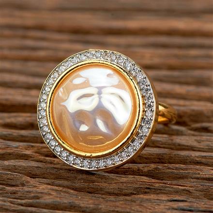 Cz Delicate Ring With Rhodium 2 Tone Plating