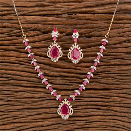 Cz Classic Necklace With 2 Tone Plating