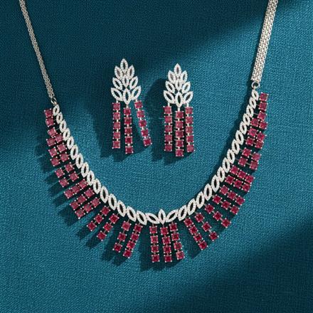 Cz Classic Necklace With Rhodium Plating