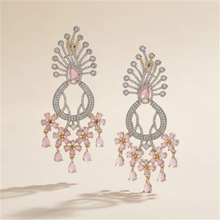 Cz Classic Earring With 2 Tone Plating