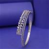 Cz Classic Kada With Rhodium 2 Tone Plating