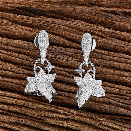 Cz Classic Earring With Black Rhodium 2 Tone Plating