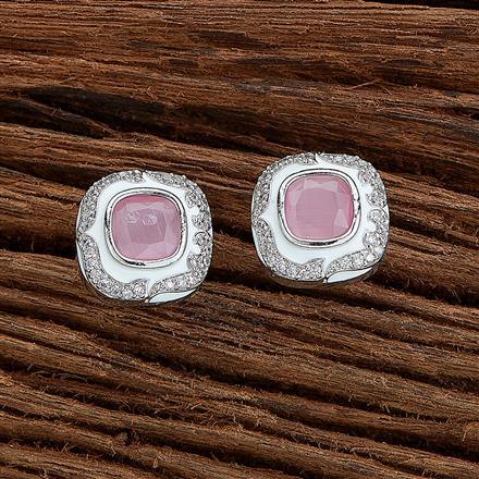 Cz Meenakari Tops With Rhodium Plating