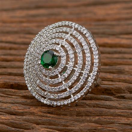 Cz Classic Ring With Rhodium Plating