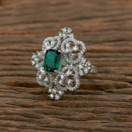 Cz Adjustable Ring With Rhodium Plating