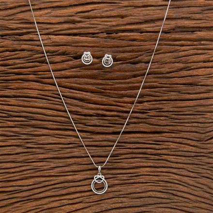 Cz Delicate Pendant Set With Rhodium Plating