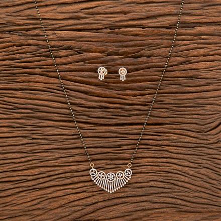 Cz Tanmaniya Mangalsutra With Rhodium 2 Tone Plating