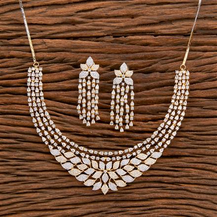 Cz Classic Necklace With Black Rhodium 2 Tone Plating