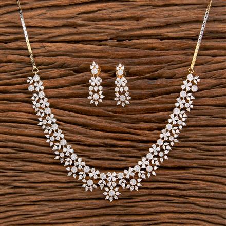 Cz Classic Necklace With Black Rhodium 2 Tone Plating