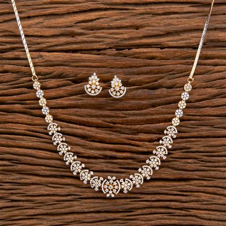 Cz Classic Necklace With Black Rhodium 2 Tone Plating