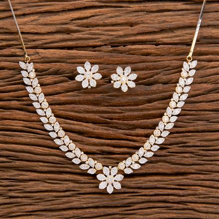 Cz Classic Necklace With Black Rhodium 2 Tone Plating