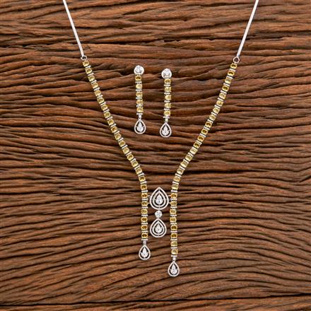 Cz Classic Necklace With Rhodium Plating