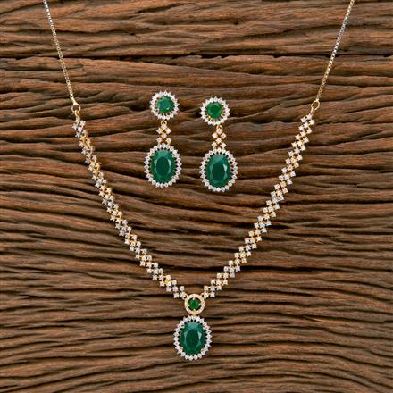Cz Classic Necklace With 2 Tone Plating