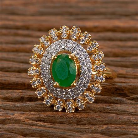 Cz Classic Ring With 2 Tone Plating