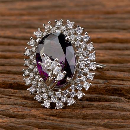 Cz Adjustable Ring With Rhodium Plating