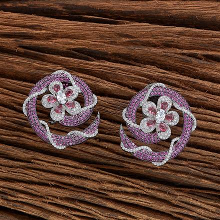 Cz Classic Earring With Black Plating