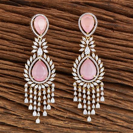 Cz Classic Earring With 2 Tone Plating