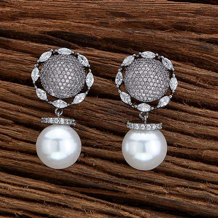 Cz Nano Stone Earring With Black Plating