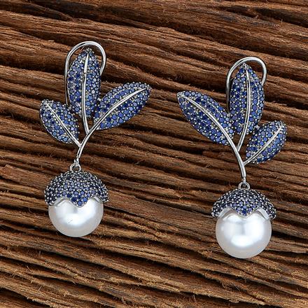 Cz Nano Stone Earring With Black Plating
