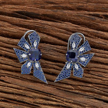 Cz Nano Stone Earring With Black Plating