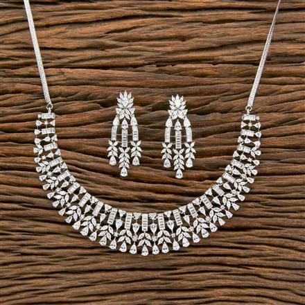 Cz Classic Necklace With Rhodium 2 Tone Plating