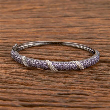 Cz Delicate Kada With Black Plating